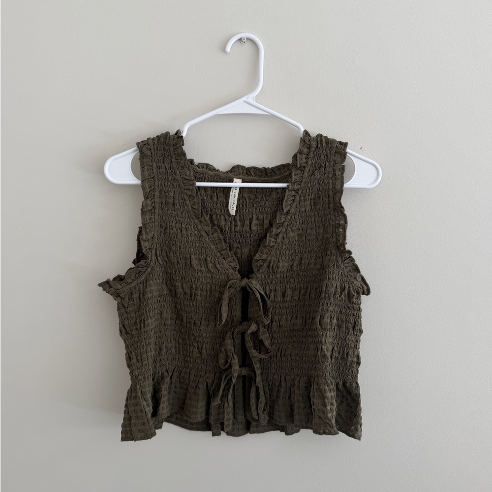 Olive Green Sleeveless Top